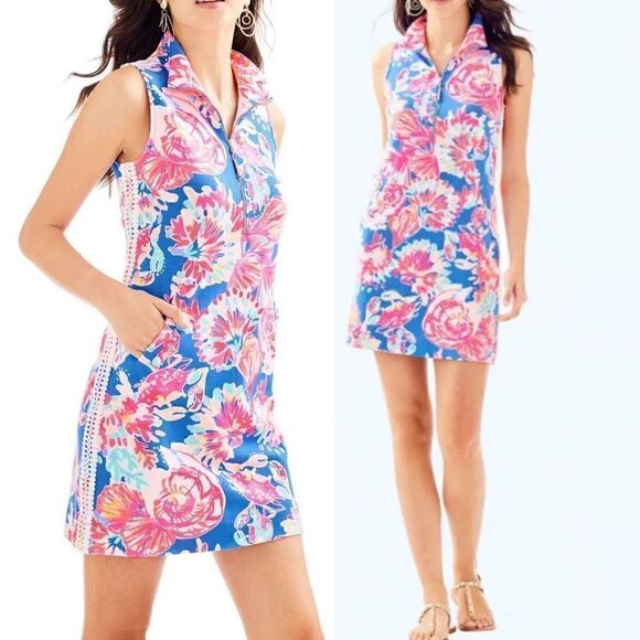 Lilly Pulitzer Skipper Sleeveless Dress Bennet Blue Bay Dreamin' XS coverup - Picture 1 of 7